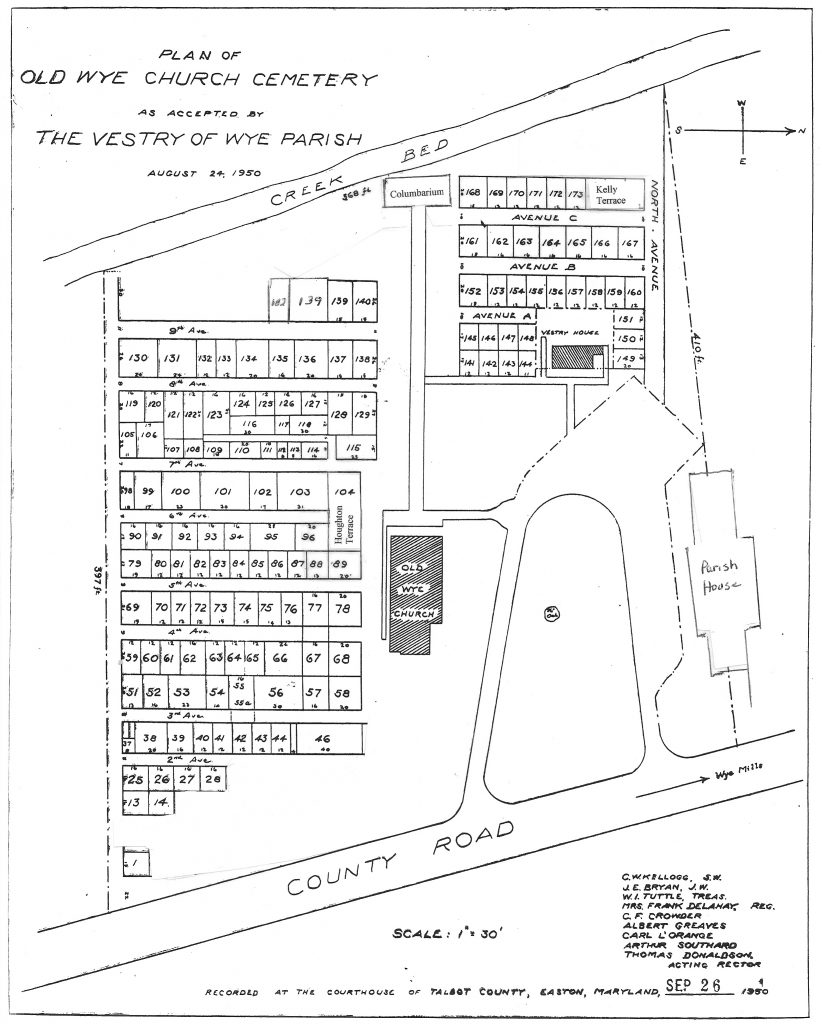 Old Wye Church Cemetery Map